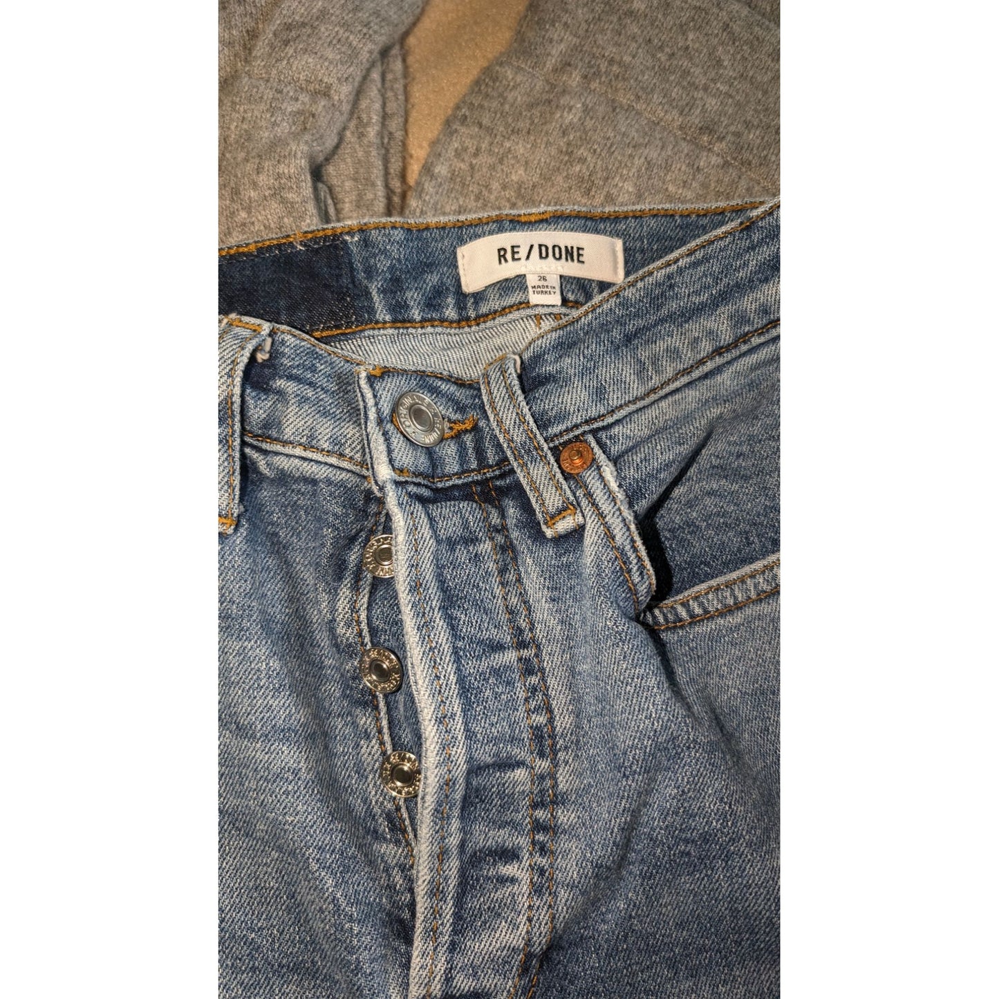 Re/Done Jeans 70's Stove pipe ankle length denim size 26