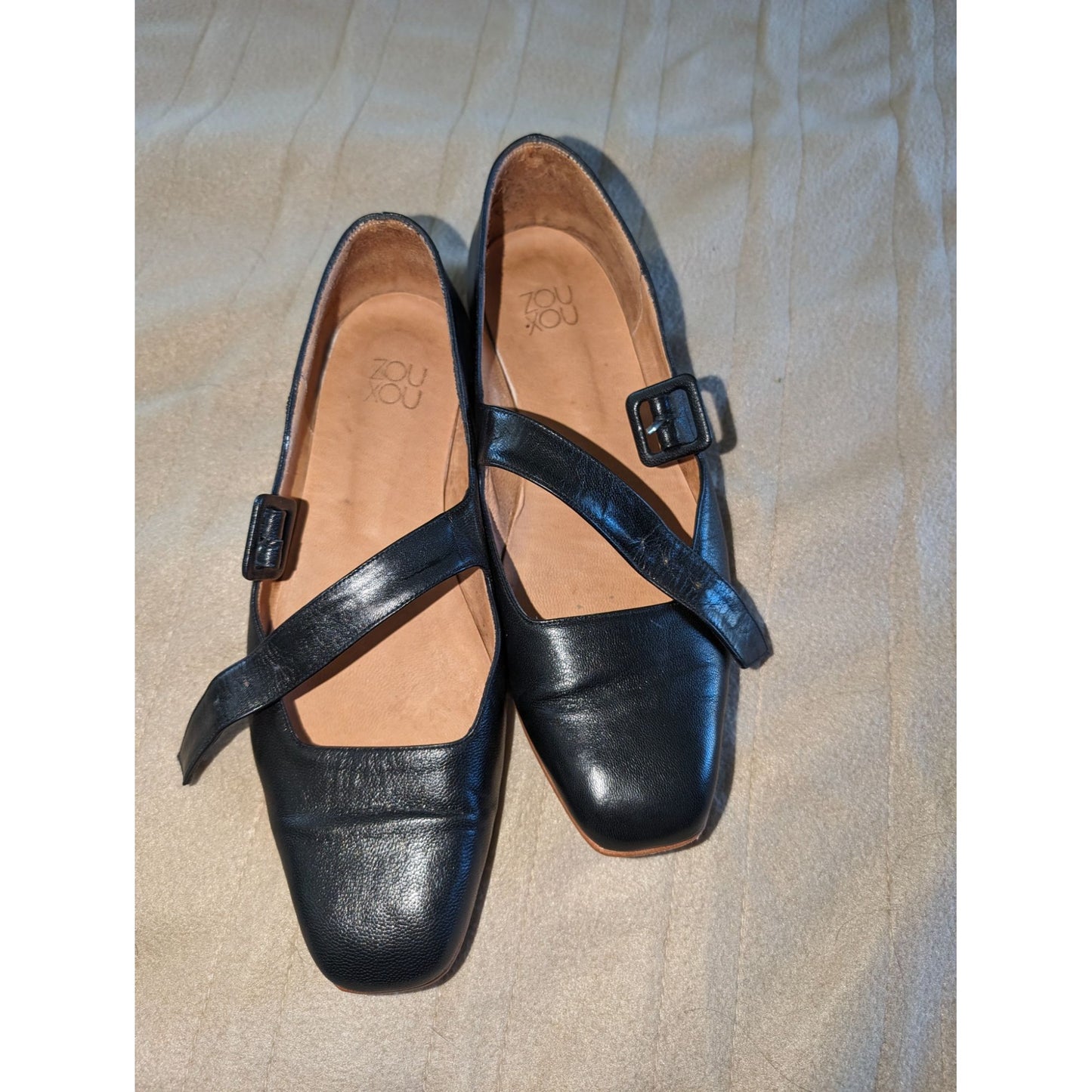 Zou Xou shoes Eugenia flats Mary Jane black sz 9