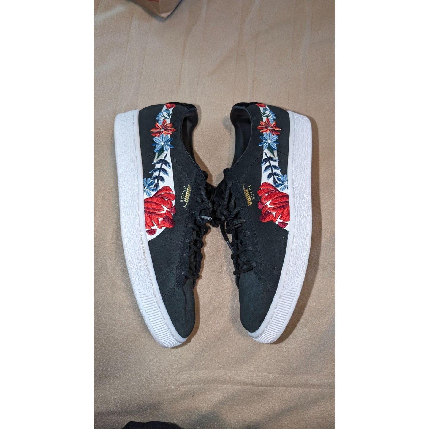 Puma 50th Anniversary Suede floral leather sneakers 7.5